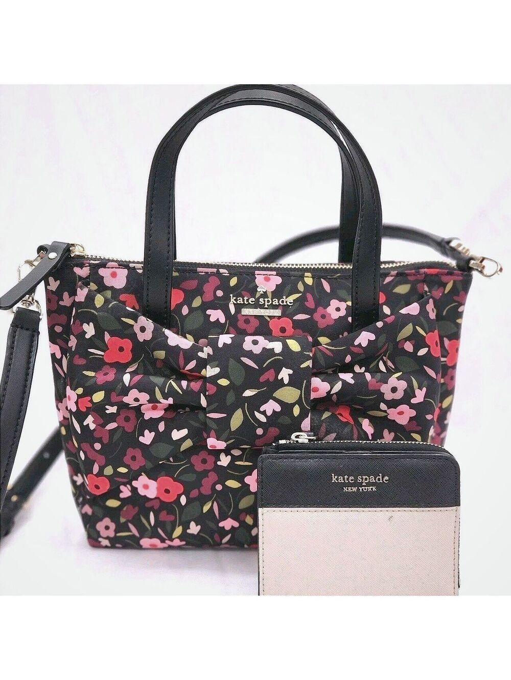 Kate Spade Haring Lane Convertible Floral Tote Purse and Bifold Wallet
